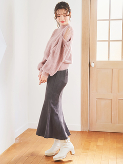 LUDIC PARK(ルディックパーク) |スエードポンチボタン付きマーメイドスカート