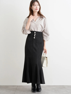 LUDIC PARK(ルディックパーク) |スエードポンチボタン付きマーメイドスカート