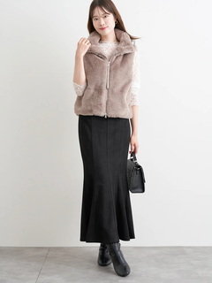 LUDIC PARK(ルディックパーク) |スエードポンチボタン付きマーメイドスカート