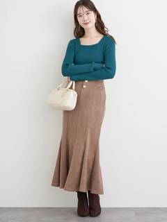 LUDIC PARK(ルディックパーク) |スエードポンチボタン付きマーメイドスカート