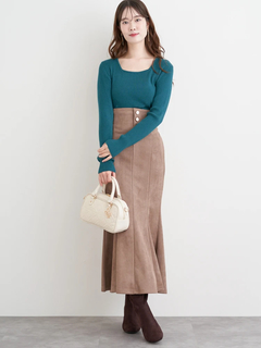 LUDIC PARK(ルディックパーク) |スエードポンチボタン付きマーメイドスカート