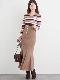 LUDIC PARK(ルディックパーク) |スエードポンチボタン付きマーメイドスカート