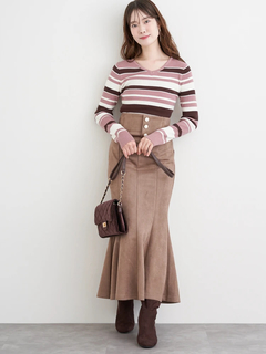 LUDIC PARK(ルディックパーク) |スエードポンチボタン付きマーメイドスカート