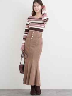 LUDIC PARK(ルディックパーク) |スエードポンチボタン付きマーメイドスカート