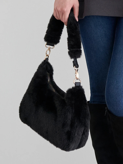 LUDIC PARK(ルディックパーク) |[2WAY]フェイクファー半月型ハンドバッグ