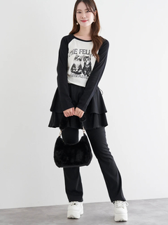 LUDIC PARK(ルディックパーク) |[2WAY]フェイクファー半月型ハンドバッグ