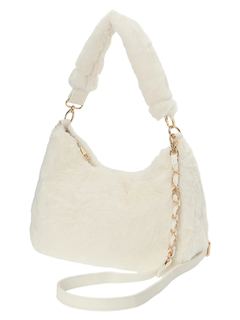 LUDIC PARK(ルディックパーク) |[2WAY]フェイクファー半月型ハンドバッグ