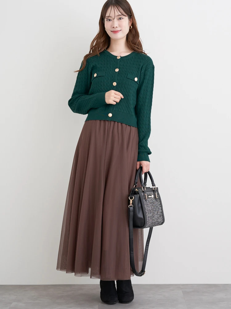 2WAY]ビジュー付きツイード×フェイクレザーバッグ / LUDIC PARK（ル