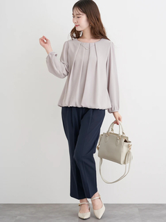 LUDIC PARK(ルディックパーク) |[2WAY]ビジュー付きツイード×フェイクレザーバッグ