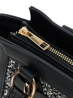 LUDIC PARK(ルディックパーク) |[2WAY]ビジュー付きツイード×フェイクレザーバッグ