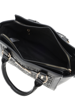 LUDIC PARK(ルディックパーク) |[2WAY]ビジュー付きツイード×フェイクレザーバッグ