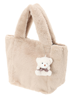 LUDIC PARK(ルディックパーク) |【マスコットチャーム付き】フェイクファートートバッグ