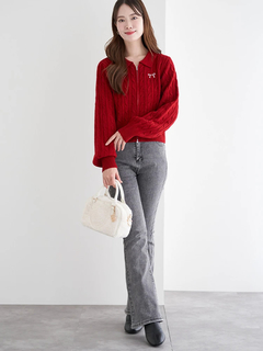 LUDIC PARK(ルディックパーク) |[2WAY]ファーチャーム付きボストンバッグ