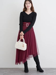 LUDIC PARK(ルディックパーク) |[2WAY]ファーチャーム付きボストンバッグ