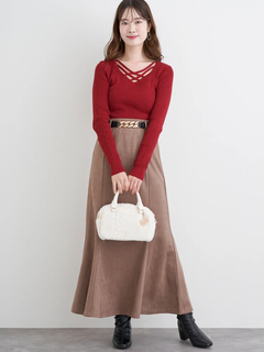 LUDIC PARK(ルディックパーク) |[2WAY]ファーチャーム付きボストンバッグ