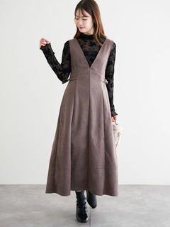 LUDIC PARK(ルディックパーク) |バックリボンスエードポンチジャンパースカート