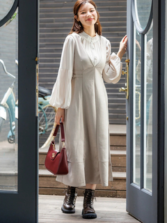 LUDIC PARK(ルディックパーク) |バックリボンスエードポンチジャンパースカート