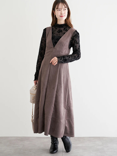 LUDIC PARK(ルディックパーク) |バックリボンスエードポンチジャンパースカート