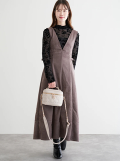 LUDIC PARK(ルディックパーク) |バックリボンスエードポンチジャンパースカート