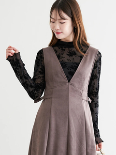 LUDIC PARK(ルディックパーク) |バックリボンスエードポンチジャンパースカート