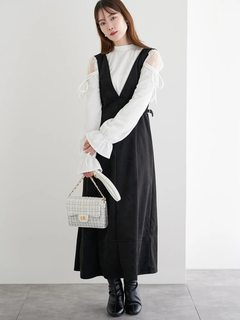 LUDIC PARK(ルディックパーク) |バックリボンスエードポンチジャンパースカート