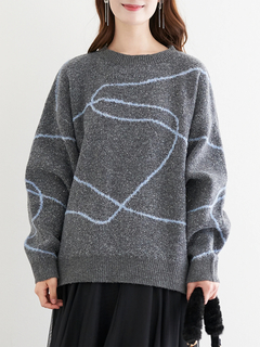 LUDIC PARK(ルディックパーク) |ラインジャガードシャギーラメニットトップス