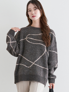 LUDIC PARK(ルディックパーク) |ラインジャガードシャギーラメニットトップス