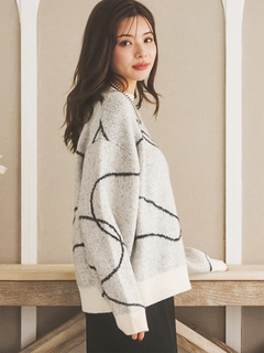 LUDIC PARK(ルディックパーク) |ラインジャガードシャギーラメニットトップス