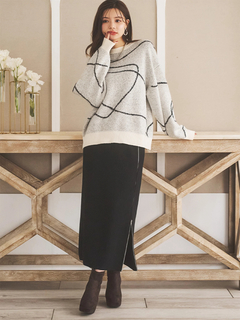 LUDIC PARK(ルディックパーク) |ラインジャガードシャギーラメニットトップス