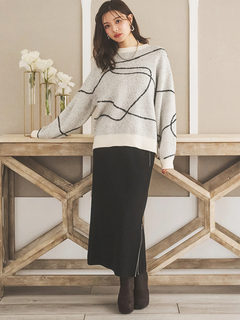 LUDIC PARK(ルディックパーク) |ラインジャガードシャギーラメニットトップス