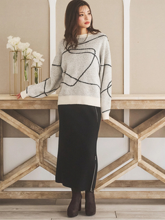 LUDIC PARK(ルディックパーク) |ラインジャガードシャギーラメニットトップス