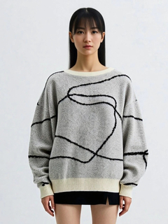 LUDIC PARK(ルディックパーク) |ラインジャガードシャギーラメニットトップス