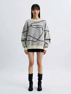 LUDIC PARK(ルディックパーク) |ラインジャガードシャギーラメニットトップス