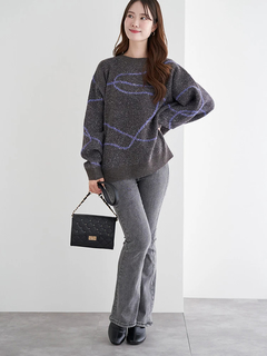 LUDIC PARK(ルディックパーク) |ラインジャガードシャギーラメニットトップス