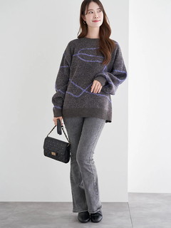 LUDIC PARK(ルディックパーク) |ラインジャガードシャギーラメニットトップス