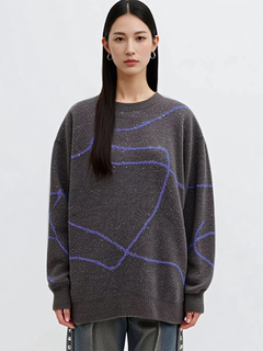 LUDIC PARK(ルディックパーク) |ラインジャガードシャギーラメニットトップス