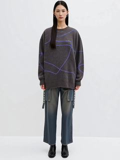 LUDIC PARK(ルディックパーク) |ラインジャガードシャギーラメニットトップス