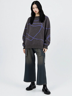 LUDIC PARK(ルディックパーク) |ラインジャガードシャギーラメニットトップス