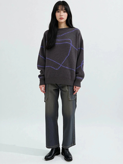 LUDIC PARK(ルディックパーク) |ラインジャガードシャギーラメニットトップス