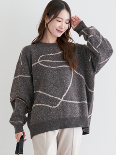 LUDIC PARK(ルディックパーク) |ラインジャガードシャギーラメニットトップス