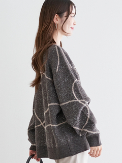 LUDIC PARK(ルディックパーク) |ラインジャガードシャギーラメニットトップス