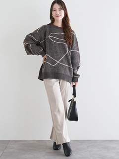 LUDIC PARK(ルディックパーク) |ラインジャガードシャギーラメニットトップス