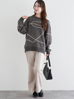 LUDIC PARK(ルディックパーク) |ラインジャガードシャギーラメニットトップス