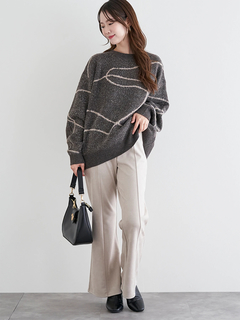 LUDIC PARK(ルディックパーク) |ラインジャガードシャギーラメニットトップス