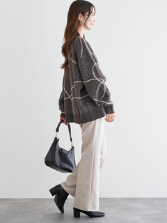 LUDIC PARK(ルディックパーク) |ラインジャガードシャギーラメニットトップス