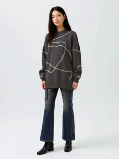 LUDIC PARK(ルディックパーク) |ラインジャガードシャギーラメニットトップス