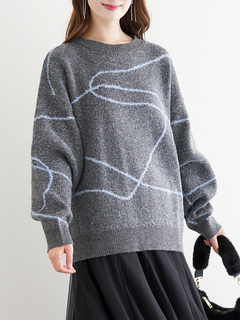 LUDIC PARK(ルディックパーク) |ラインジャガードシャギーラメニットトップス