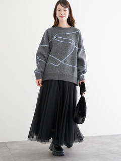 LUDIC PARK(ルディックパーク) |ラインジャガードシャギーラメニットトップス