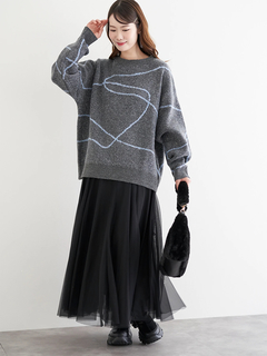 LUDIC PARK(ルディックパーク) |ラインジャガードシャギーラメニットトップス