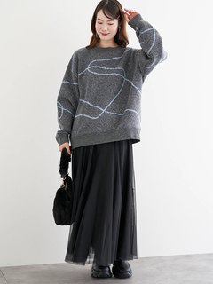 LUDIC PARK(ルディックパーク) |ラインジャガードシャギーラメニットトップス